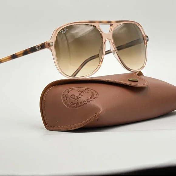 Ray-Ban Bill RB2198 Transparent Brown 1292/51 Large Lens Fashion Style w/case - Picture 3 of 12